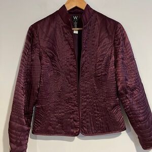 Work to Weekend Plum Satin Jacket sz8